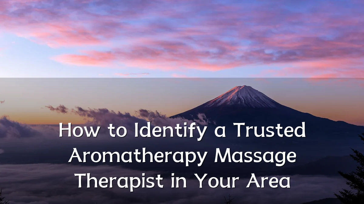 How to Identify a Trusted Aromatherapy Massage Therapist in Your Area